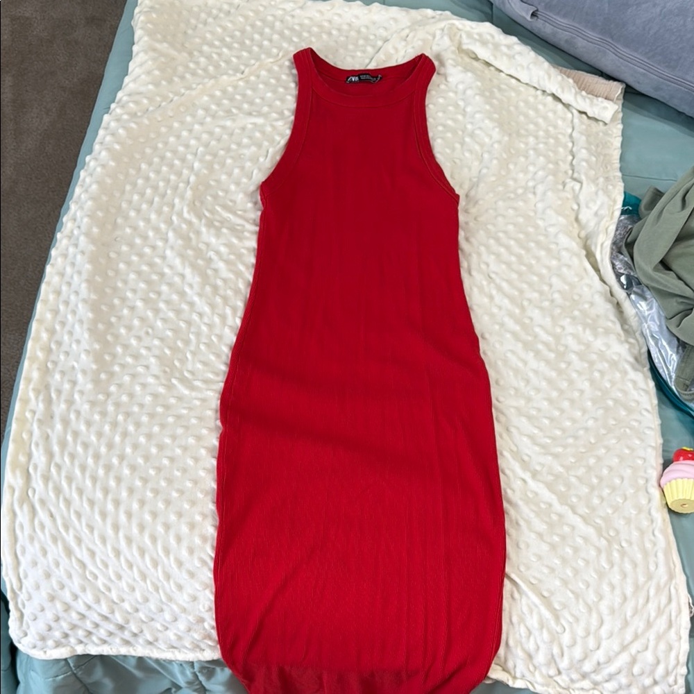 Elegant Red Sleeveless Dress